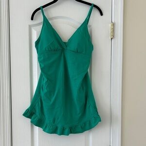 Green Ruffle Hem Swimsuit